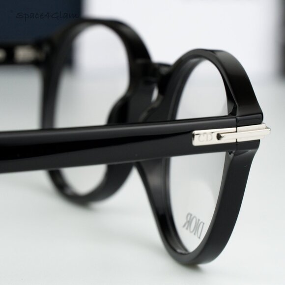 Dior Women Eyeglasses Shiny Black Demo Round DIORBLACKSUITO RI 1000 BRAND NEW - Picture 7 of 11